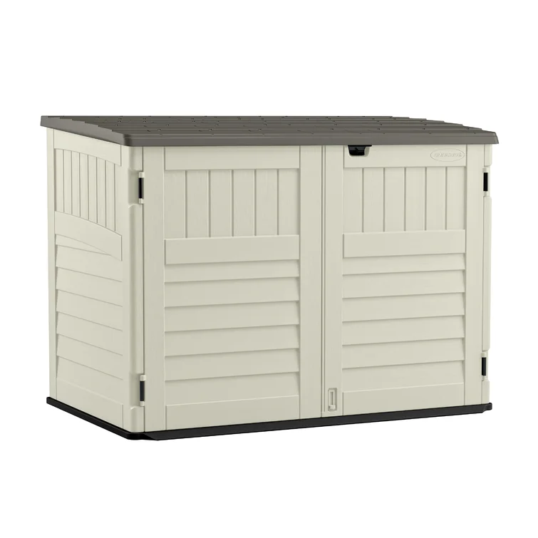 Resin Outdoor 2-Container 5 ft. 10 in. W x 3 ft. 8 in. D Plastic Horizontal Garbage Storage Shed