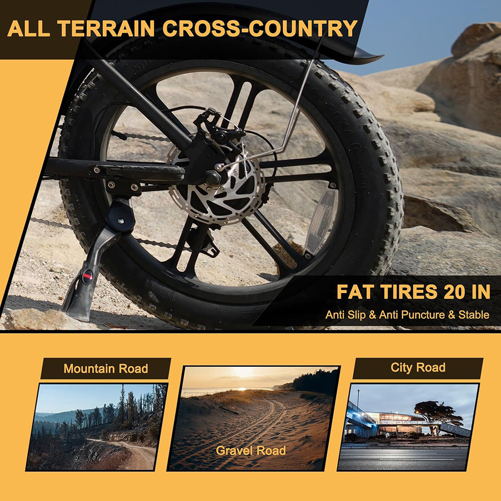 MOVCAN Fat Tire Electric Bike for Adults