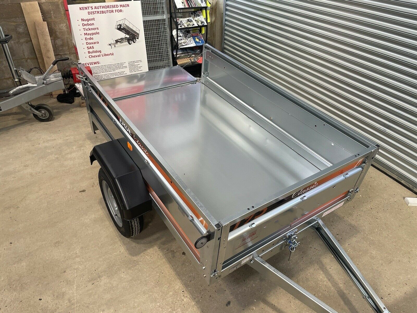 Newly assembled Erde 193 box car camper trailer with lockable ABS hard top