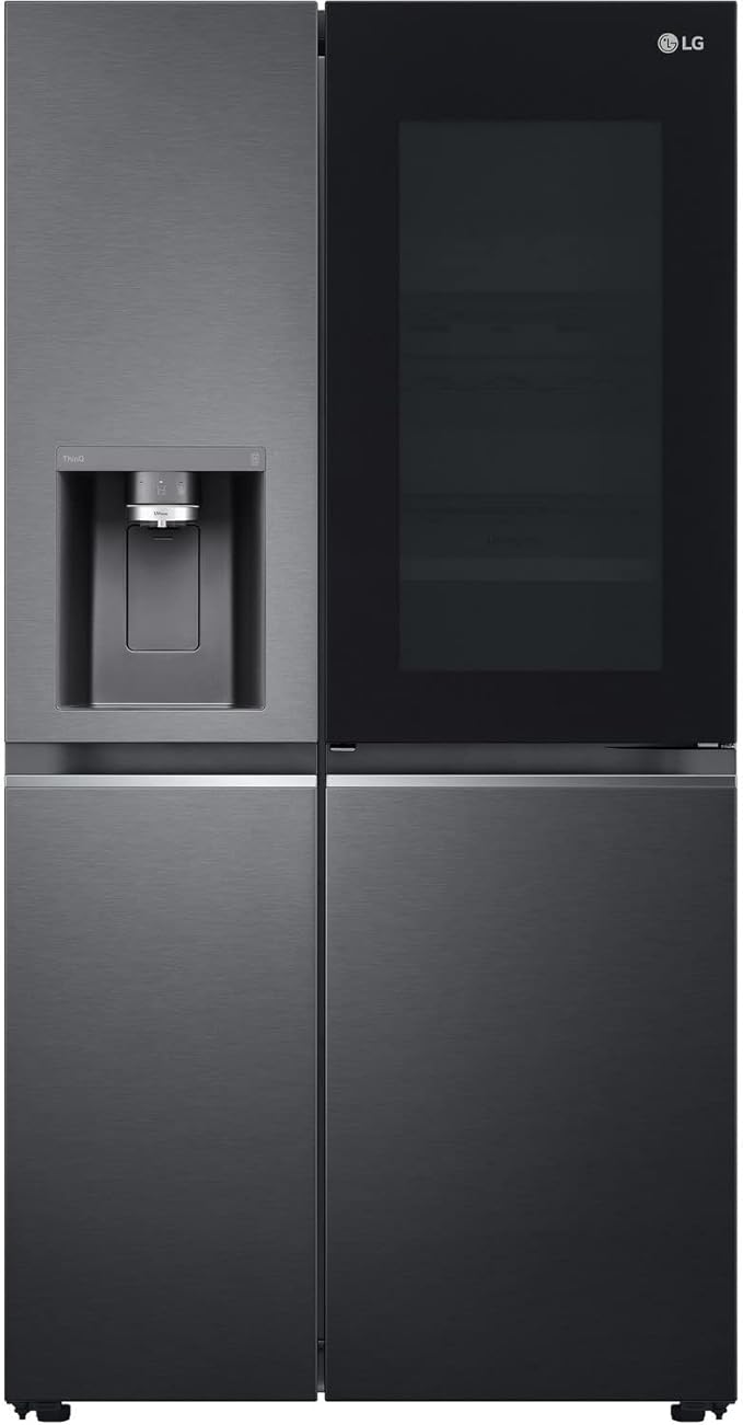 LG GSXV90MCAE InstaView 635L Door-in-Door Fridge Freezer, Matte Black