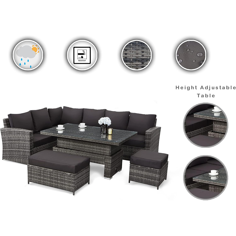 GOODS EMPORIUM 9-seater rattan garden furniture set