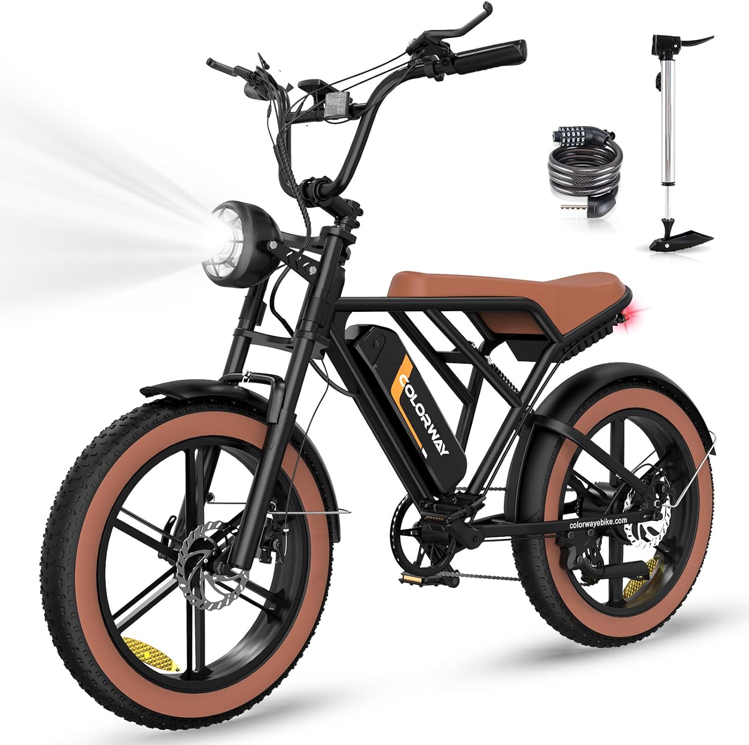 COLORWAY , e-bike with 4.0 fat tyres, 250W motor and 48V 15Ah battery, 7 speeds, with LCD display, dual disc brakes, range up to 45-100KM