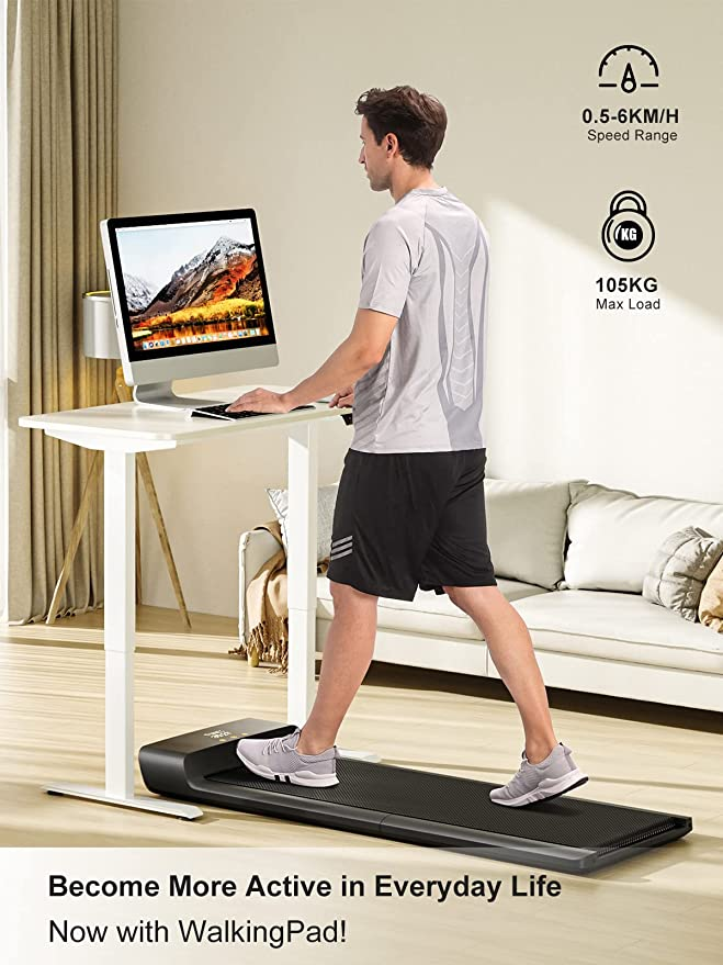 WalkingPad A1 Pro Folding Treadmill, Black,1.25HP 932W Under Desk Treadmill Quiet Motor 0.5-6kmh