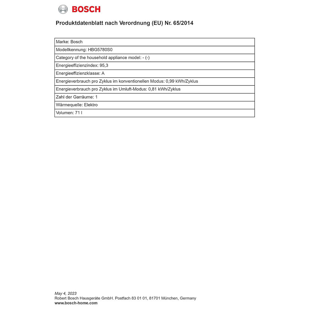 Bosch HBG5780S0 Series 6 Microwave Oven, Stainless Steel, 71 liters
