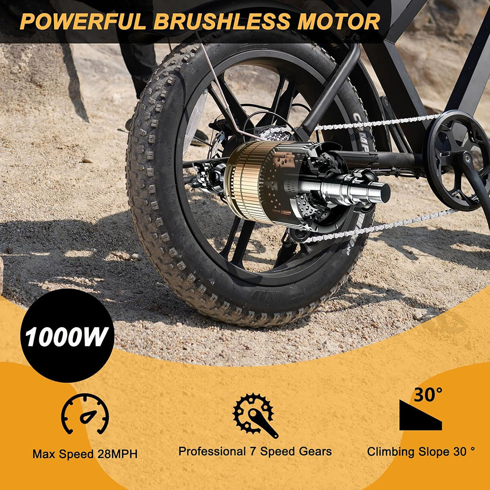 MOVCAN Fat Tire Electric Bike for Adults