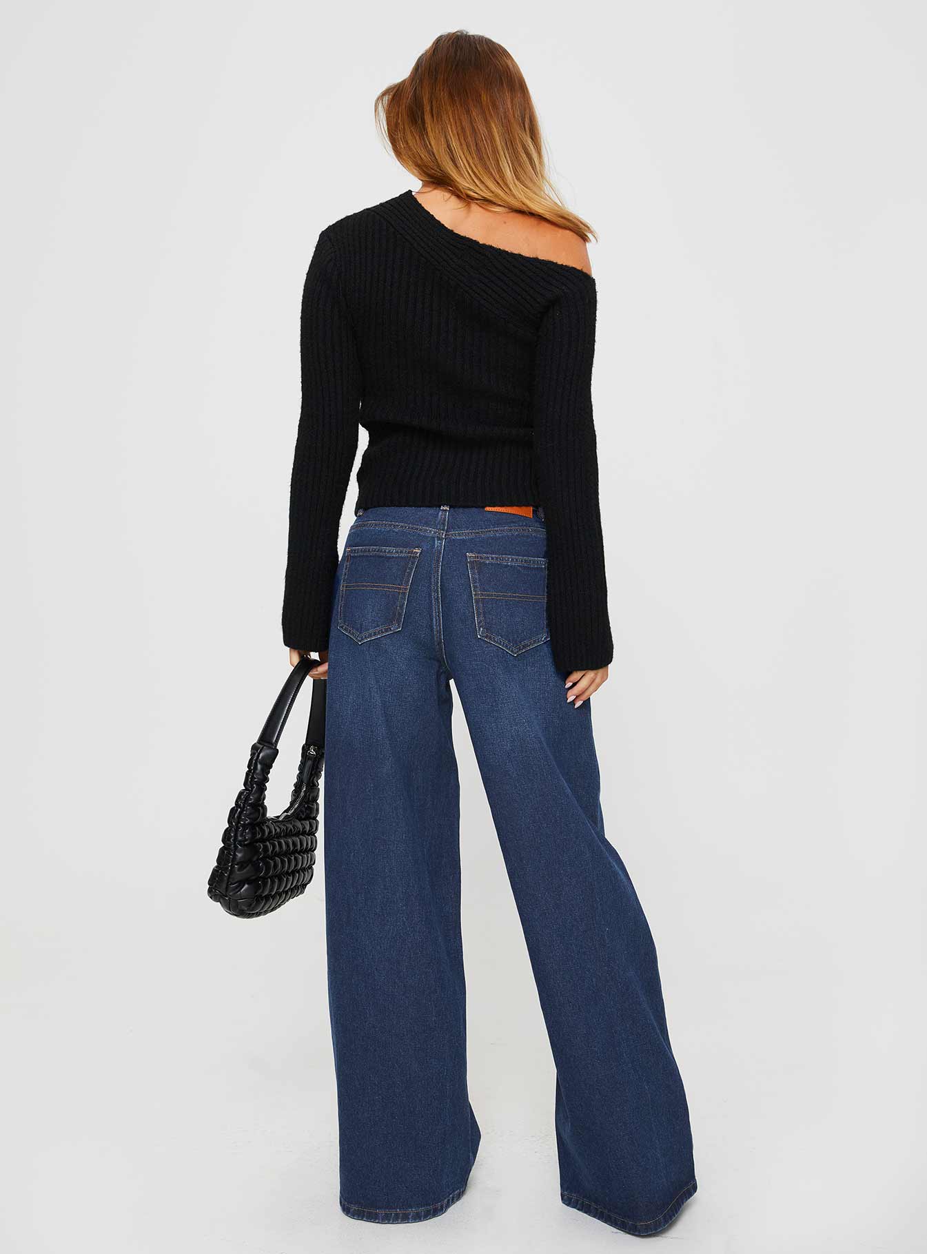 Naylor Wide Leg Jeans Mid Blue Denim